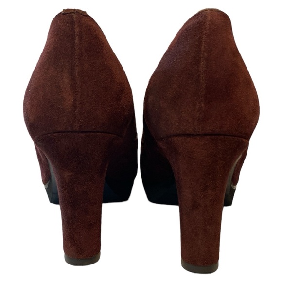 Anyi‎ Lu Italian Suede Burgundy Booties with 3 Inch Heel EU Size 40.5 - Picture 3 of 11